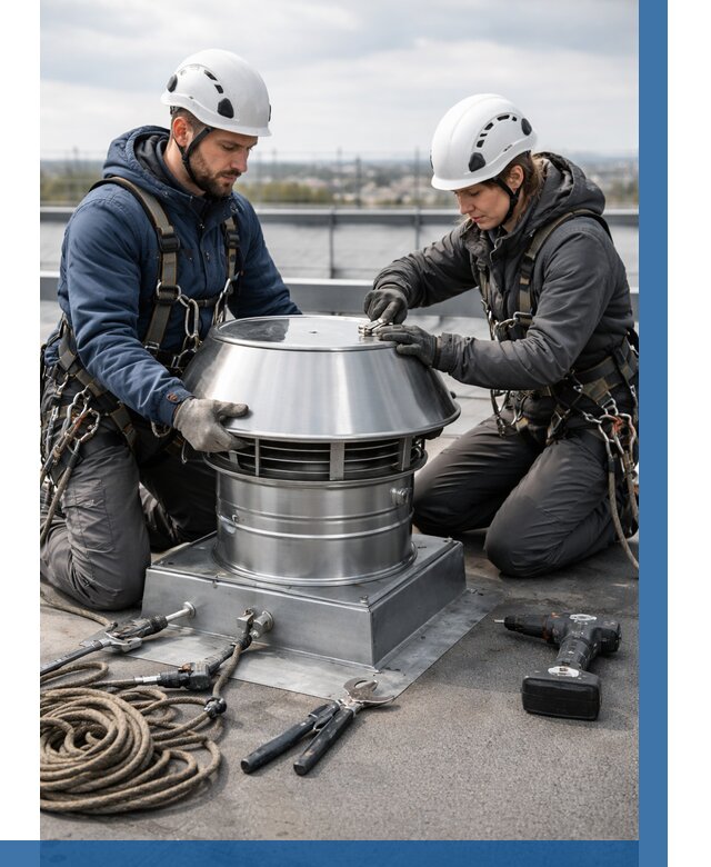 Установка дефлекторов на кровле в Лысьве от 4616 р. | ВЫСОТНИК-Лсь