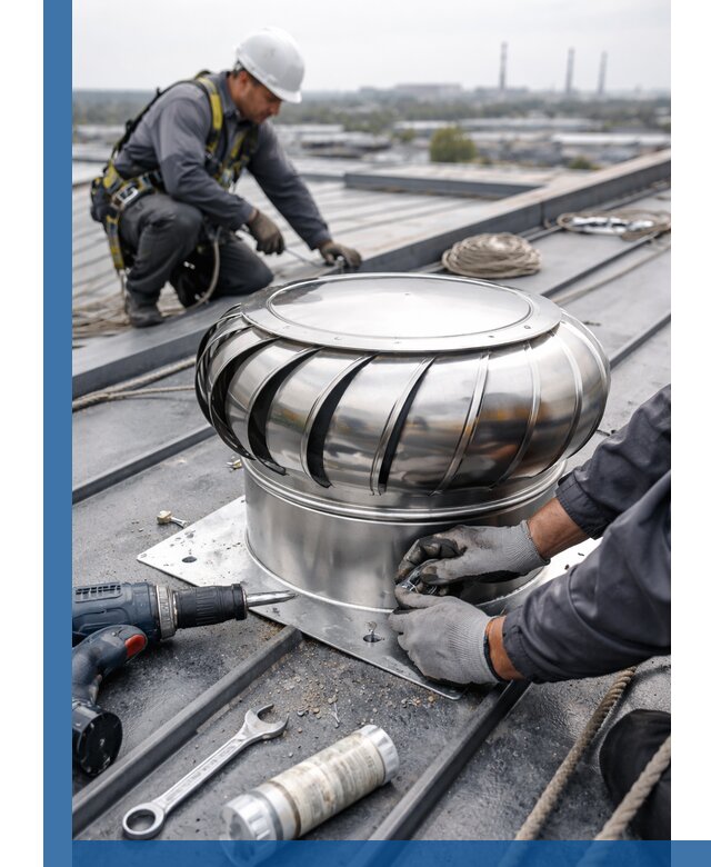 Установка дефлекторов на кровле в Лысьве профессионально