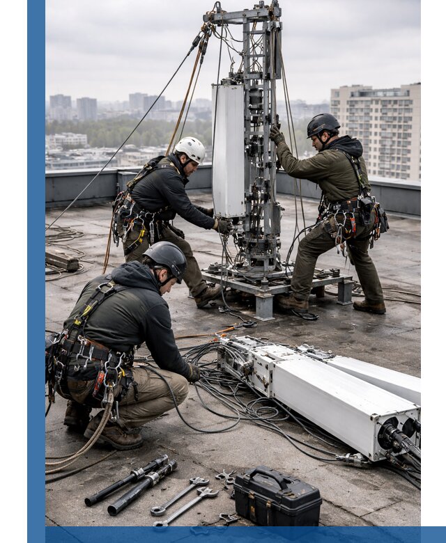 Демонтаж антенн на крыше зданий в Лысьве с гарантией