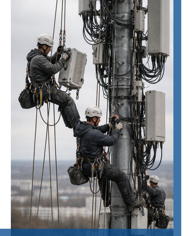 Монтаж оборудования связи на мачте в Лысьве от 7693 р. | ВЫСОТНИК-Лсь