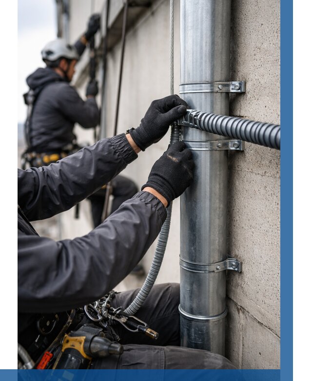 Монтаж гофры для кабеля в Лысьве от 308 р. | ВЫСОТНИК-Лсь