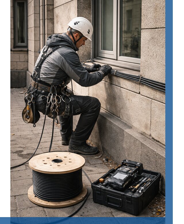 Прокладка оптоволоконного кабеля в Лысьве от 821 р. | ВЫСОТНИК-Лсь