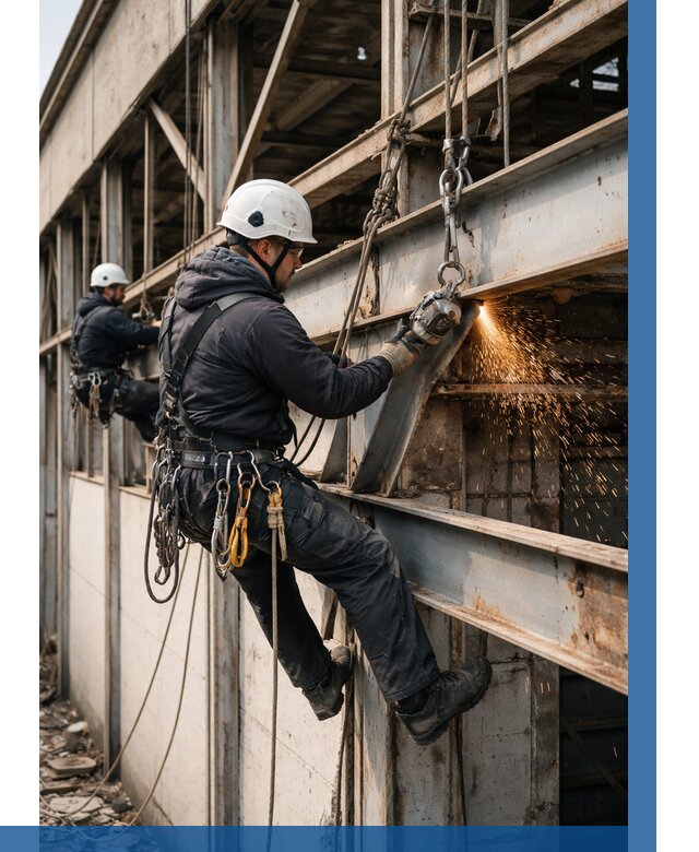 Демонтаж металлоконструкций на высоте в Лысьве от 6667р. |ВЫСОТНИК-Лсь