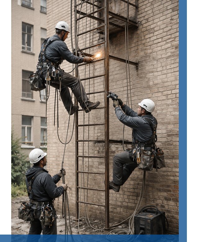 Ремонт пожарной лестницы в Лысьве от 7693 р. | ВЫСОТНИК-Лсь