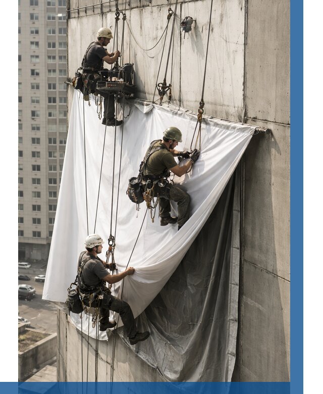 Замена баннерного полотна в Лысьве от 6667 р. | ВЫСОТНИК-Лсь—заказать