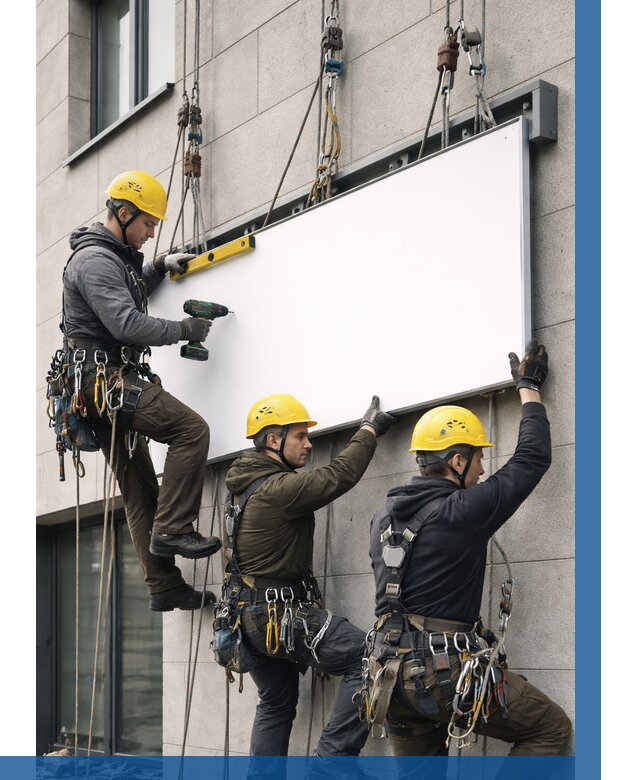 Монтаж рекламной вывески в Лысьве от 8206 р. | ВЫСОТНИК-Лсь