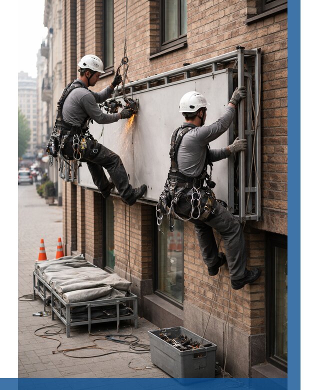 Демонтаж рекламной вывески в Лысьве от 6667 р. | ВЫСОТНИК-Лсь