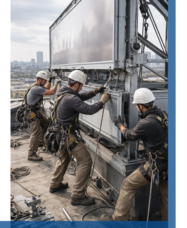 Монтаж крышной рекламной конструкции в Лысьве от 61542 р.|ВЫСОТНИК-Лсь