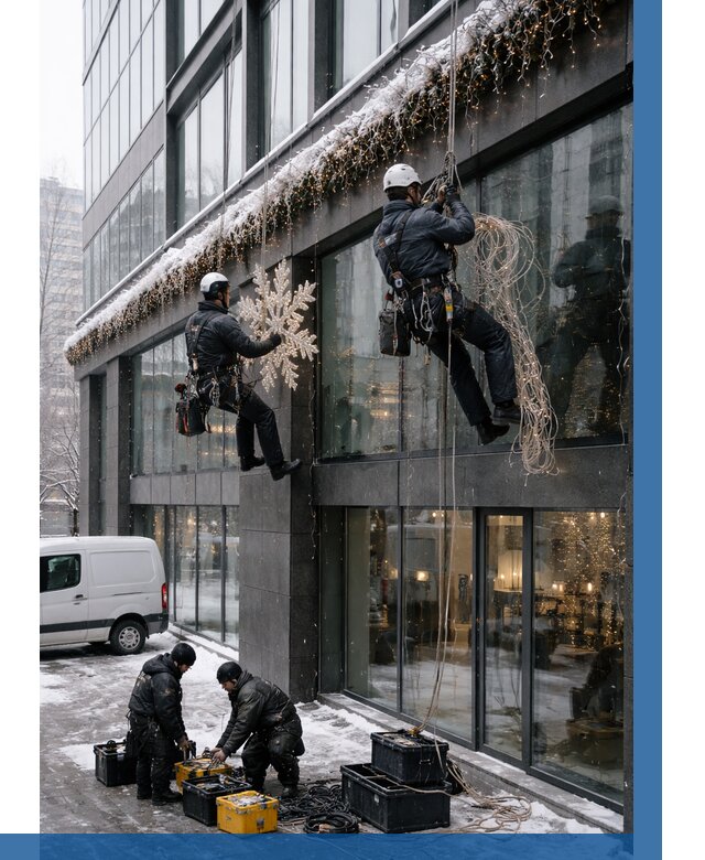 Демонтаж новогоднего оформления в Лысьве от 5641 р. | ВЫСОТНИК-Лсь