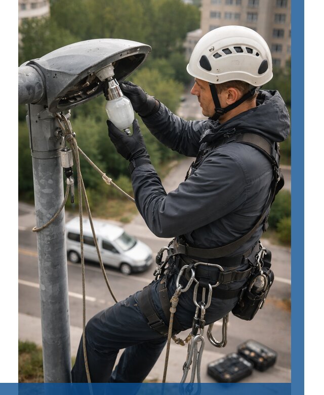 Замена ламп на высоте в Лысьве от 2564 р. | ВЫСОТНИК-Лсь