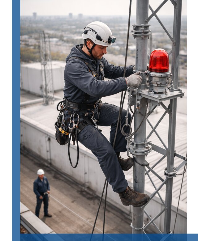 Монтаж заградительных огней и обслуживание объектов в Лысьве