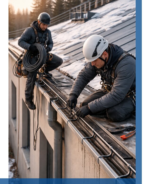 Монтаж греющего кабеля на кровле в Лысьве от 462 р. | ВЫСОТНИК-Лсь
