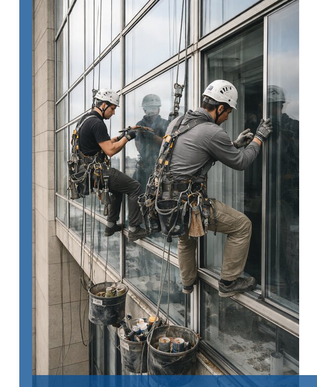 Ремонт витражных конструкций и фасадного остекления в Лысьве