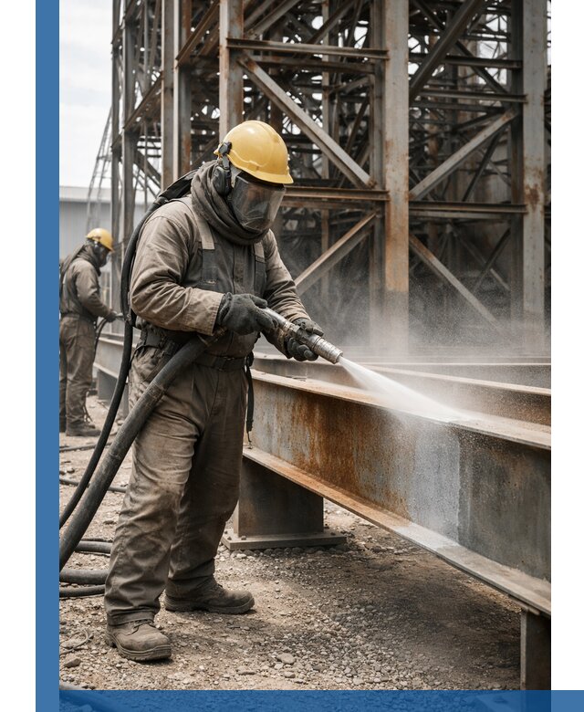 Пескоструйная очистка металлоконструкций в Лысьве промышленная