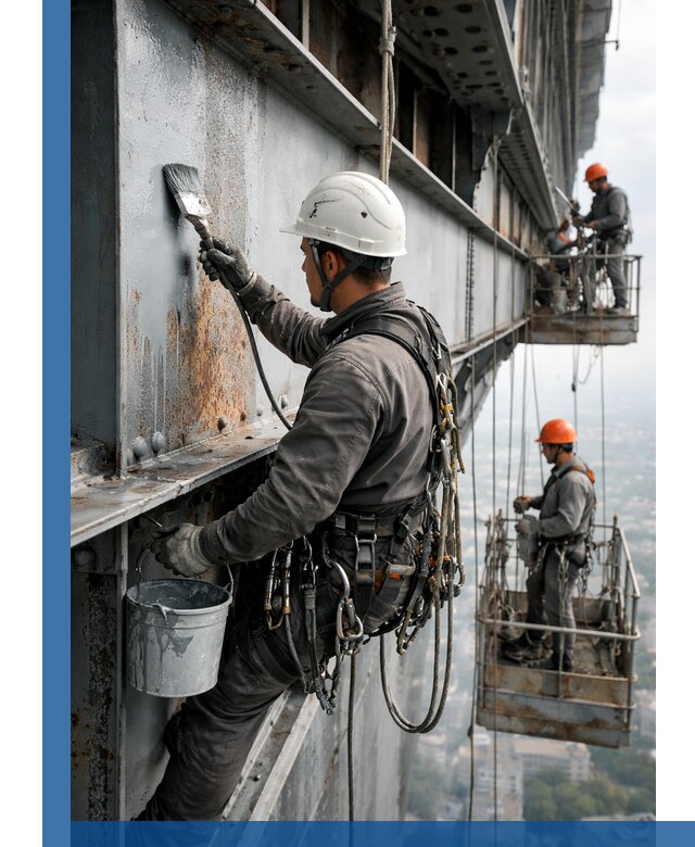 Покраска металлоконструкций на высоте в Лысьве профессионально