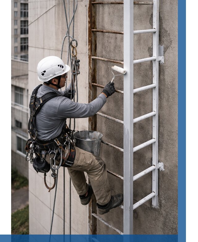 Покраска пожарных лестниц в Лысьве от 4616 р. | ВЫСОТНИК-Лсь