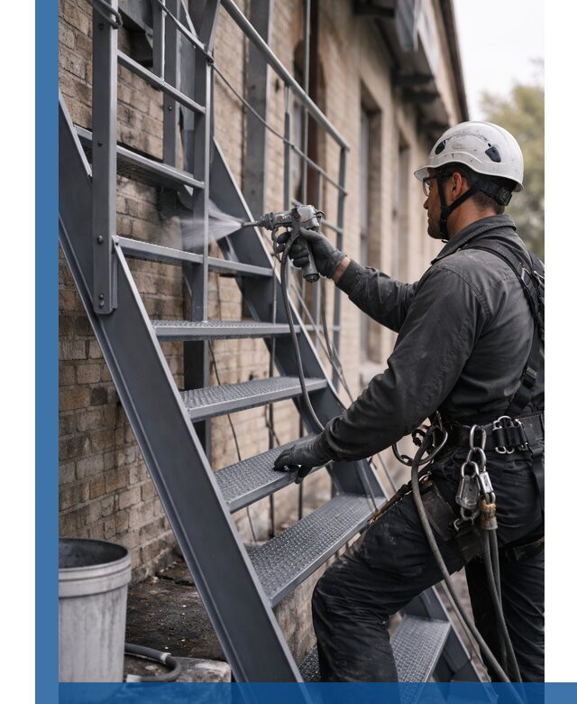 Покраска и антикоррозионная защита пожарных лестниц в Лысьве