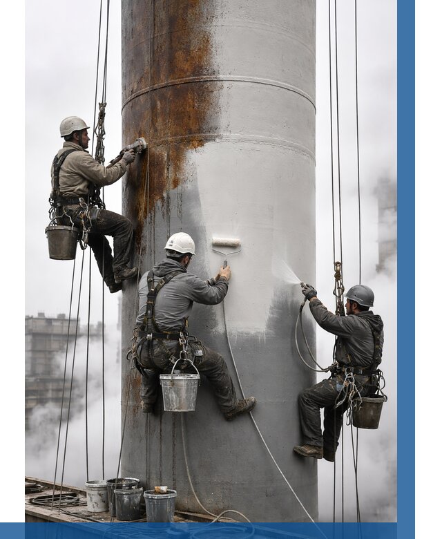 Покраска дымовых труб в Лысьве от 8718 р. | ВЫСОТНИК-Лсь