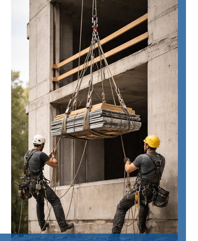 Подъем материала на этаж веревками в Лысьве от 1539 р. | ВЫСОТНИК-Лсь