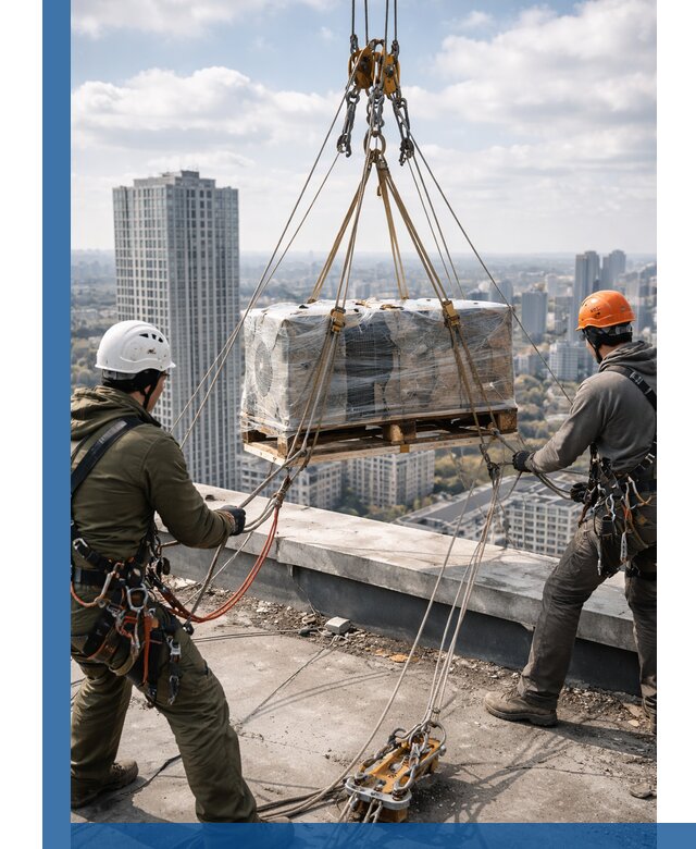 Подъем и монтаж крупногабаритных грузов на крышу в Лысьве