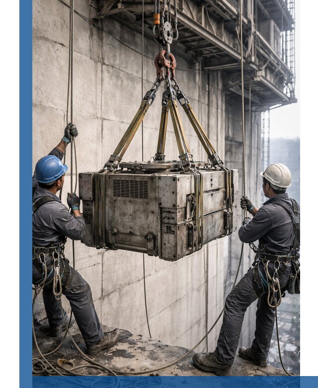 Такелажные работы на высоте, подъем и монтаж грузов в Лысьве