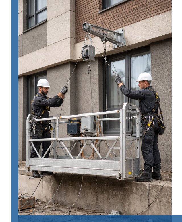 Монтаж и подъем фасадной люльки в Лысьве с гарантией безопасности