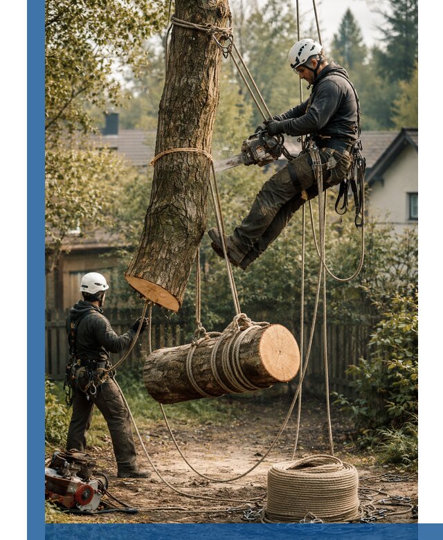 Валка деревьев частями в Лысьве, безопасно и аккуратно