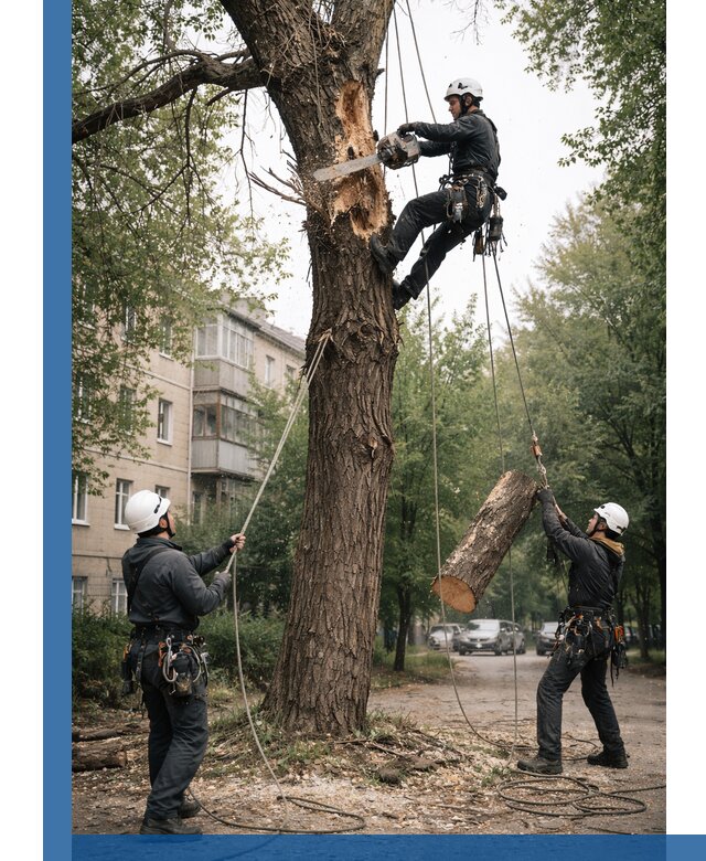 Срочное удаление аварийных деревьев в Лысьве с гарантией безопасности