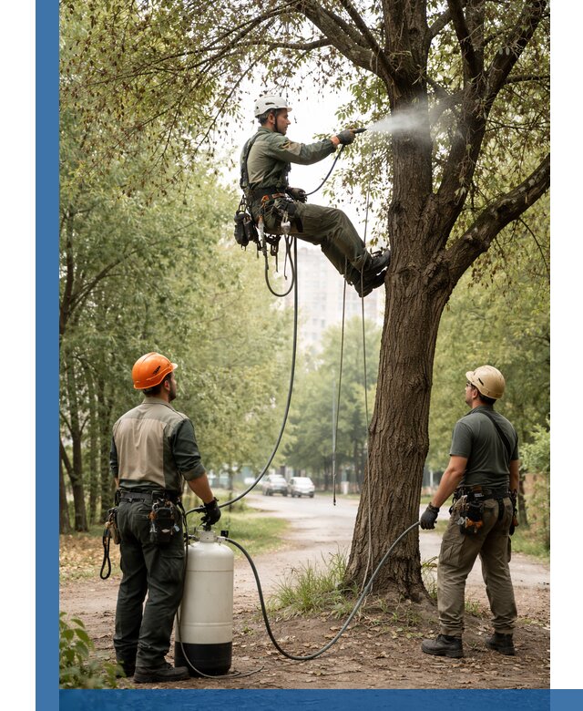 Обработка деревьев от вредителей в Лысьве профессиональная защита