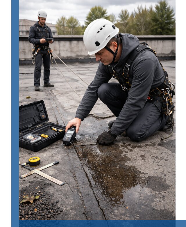 Обследование кровли на протечки и выявление дефектов в Лысьве