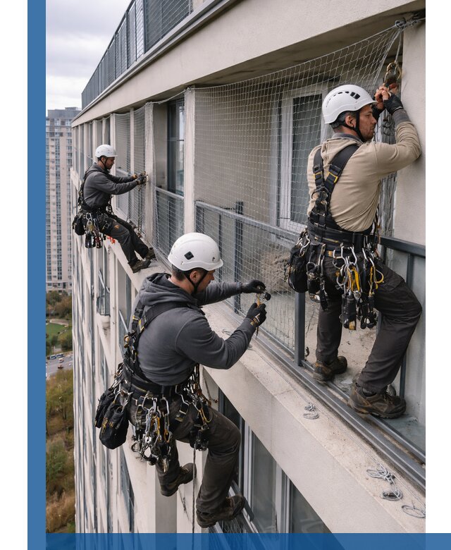 Профессиональный монтаж защитной сетки от птиц в Лысьве